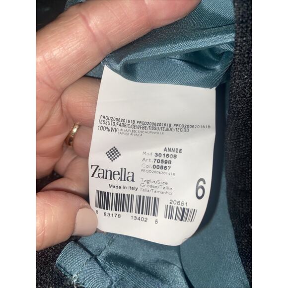 Women’s Zanella Charcoal Gray Tweed Wool Midi Skirt Size 6 Lined Made In Italy - Picture 9 of 9